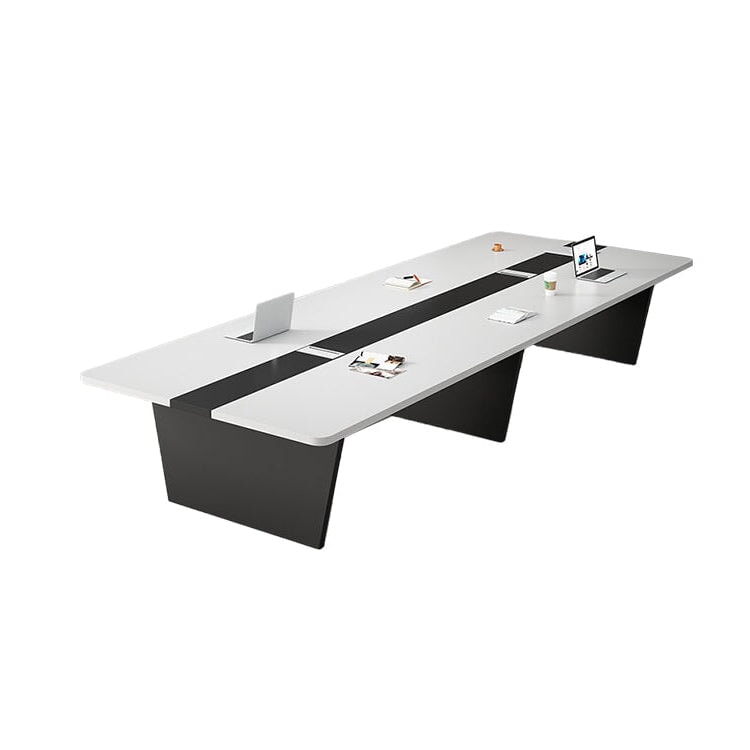 R仕上げ 配線ボックス 広い天板 厚み 補強パネル 安定性 バイカラー テーブル 会議テーブル ミーティング シンプル 洗練 モダン カスタマイズ可能 HYZ-C073