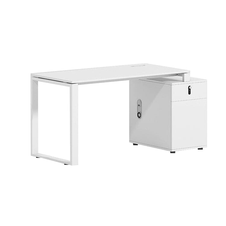 ロの字脚 トップパネル付き ダイヤル錠 サイドキャビネット 冷却ファン付き オフィスデスク 事務机 ワークデスク ㍶デスク デスク ホワイト カスタマイズ可能 BGZ-C032 chickagu