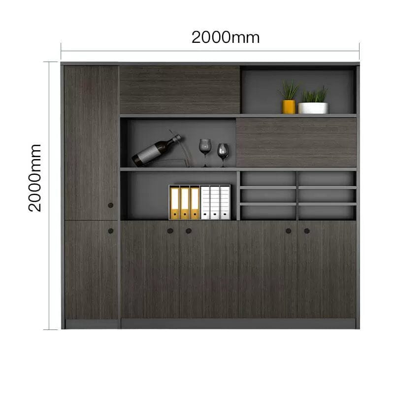 オフィスデスク エグゼクティブデスク 社長室 役員デスク サイドキャビネット マーブル模様 大容量収納 ウォールナット カスタマイズ可能 LBZ-C008 CHICKAGU