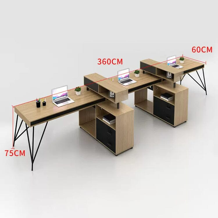オフィスデスク パソコンデスク 事務デスク ワークデスク デスク オープン収納 引き出し付き スチールフレーム ナチュラル カスタマイズ可能 BGZ-C051 CHICKAGU