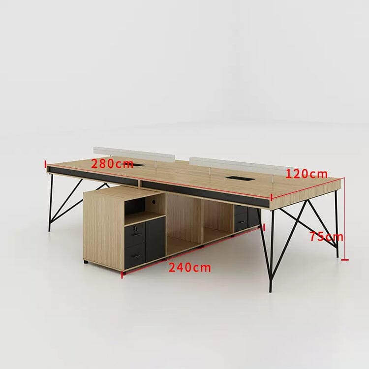 オフィスデスク パソコンデスク 事務デスク ワークデスク デスク オープン収納 引き出し付き スチールフレーム ナチュラル カスタマイズ可能 BGZ-C051 CHICKAGU