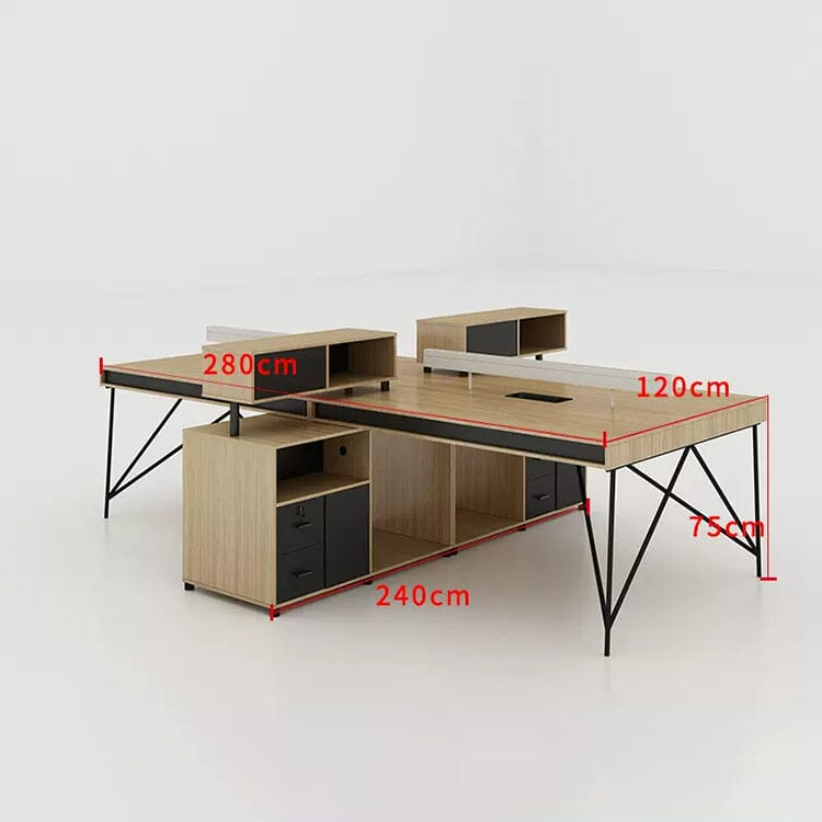 オフィスデスク パソコンデスク 事務デスク ワークデスク デスク オープン収納 引き出し付き スチールフレーム ナチュラル カスタマイズ可能 BGZ-C051 CHICKAGU