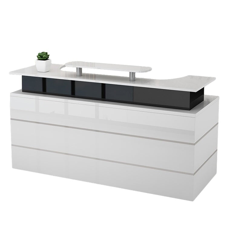 受付カウンター 受付台  レジカウンター  カウンター オフィス受付 PC収納 ロック付き メラミン化粧板  艶消し 艶あり ホワイト カスタマイズ可能 JDT-A471   chickagu