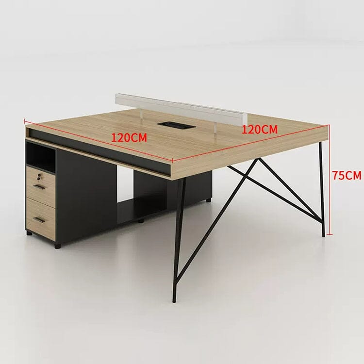オフィスデスク パソコンデスク 事務デスク ワークデスク デスク オープン収納 引き出し付き スチールフレーム ナチュラル カスタマイズ可能 BGZ-C051 CHICKAGU