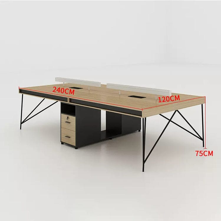 オフィスデスク パソコンデスク 事務デスク ワークデスク デスク オープン収納 引き出し付き スチールフレーム ナチュラル カスタマイズ可能 BGZ-C051 CHICKAGU