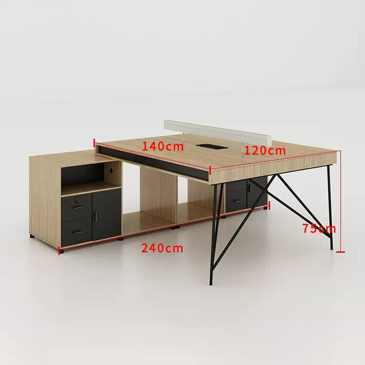 オフィスデスク パソコンデスク 事務デスク ワークデスク デスク オープン収納 引き出し付き スチールフレーム ナチュラル カスタマイズ可能 BGZ-C051 CHICKAGU