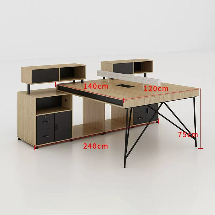 オフィスデスク パソコンデスク 事務デスク ワークデスク デスク オープン収納 引き出し付き スチールフレーム ナチュラル カスタマイズ可能 BGZ-C051 CHICKAGU