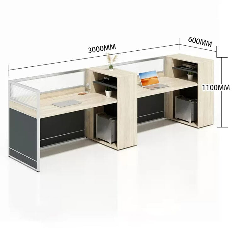 パソコンデスク オフィスデスク 事務机  ワークデスク オープン収納 ㍶収納 トップパネル付き 配線穴付き ナチュラル カスタマイズ可能 BGZ-C020 CHICKAGU