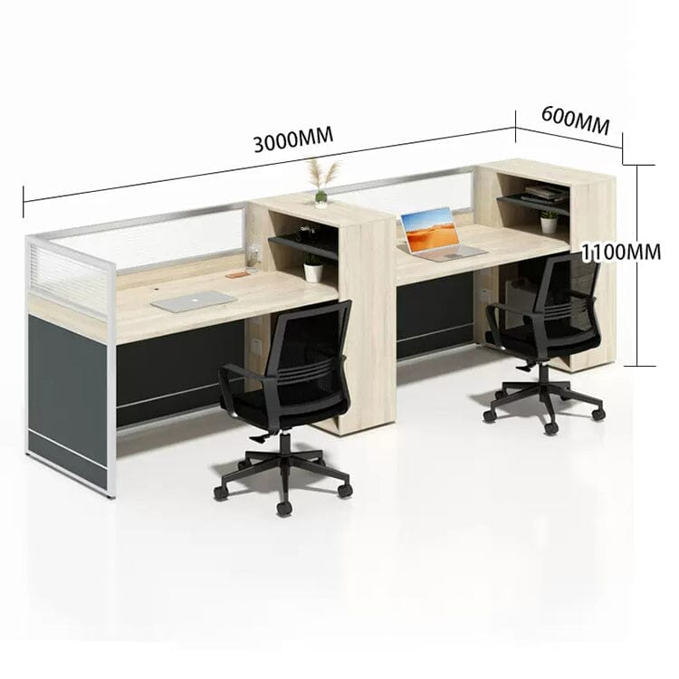 パソコンデスク オフィスデスク 事務机  ワークデスク オープン収納 ㍶収納 トップパネル付き 配線穴付き ナチュラル カスタマイズ可能 BGZ-C020 CHICKAGU
