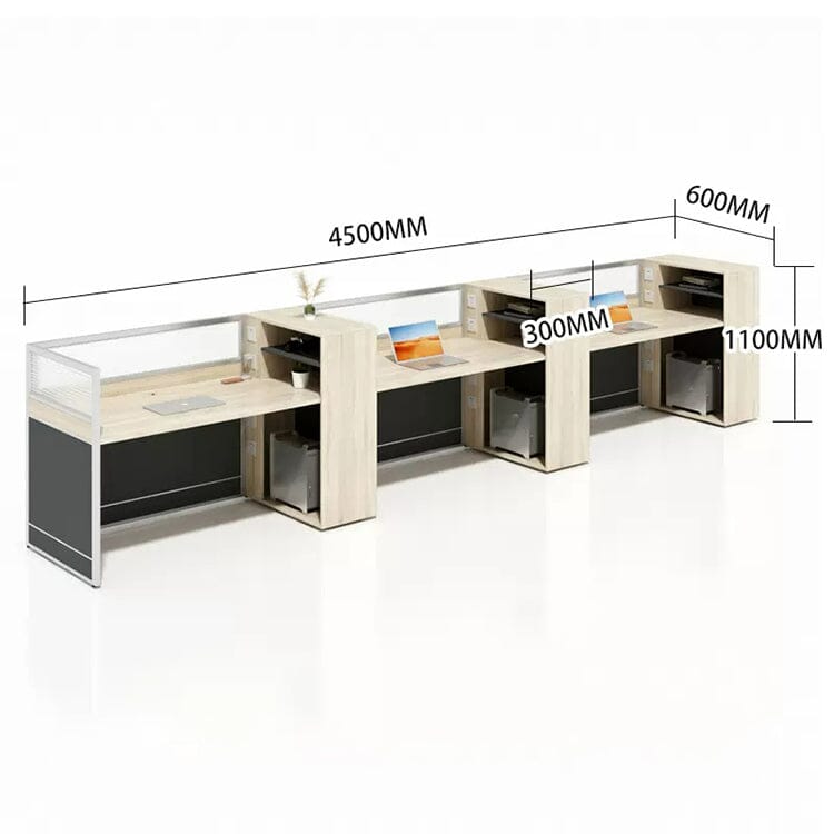 パソコンデスク オフィスデスク 事務机  ワークデスク オープン収納 ㍶収納 トップパネル付き 配線穴付き ナチュラル カスタマイズ可能 BGZ-C020 CHICKAGU
