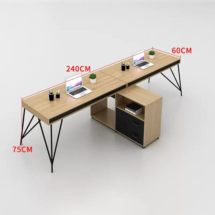オフィスデスク パソコンデスク 事務デスク ワークデスク デスク オープン収納 引き出し付き スチールフレーム ナチュラル カスタマイズ可能 BGZ-C051 CHICKAGU