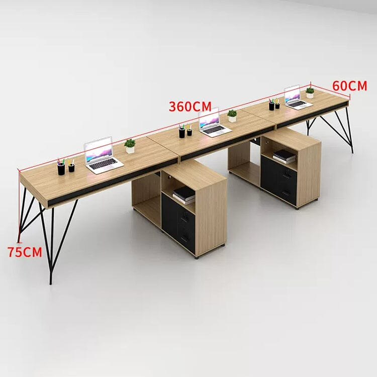 オフィスデスク パソコンデスク 事務デスク ワークデスク デスク オープン収納 引き出し付き スチールフレーム ナチュラル カスタマイズ可能 BGZ-C051 CHICKAGU