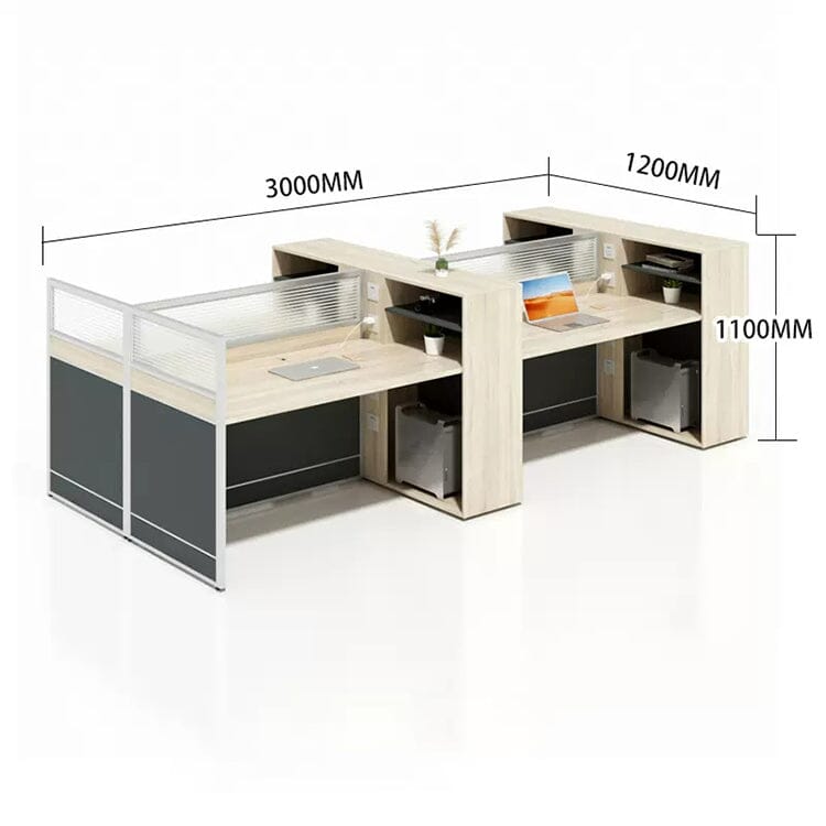 パソコンデスク オフィスデスク 事務机  ワークデスク オープン収納 ㍶収納 トップパネル付き 配線穴付き ナチュラル カスタマイズ可能 BGZ-C020 CHICKAGU