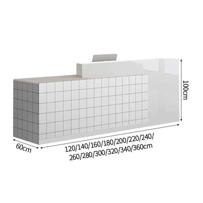 大容量収納　店舗用　受付カウンター　カウンタテーブル　受付台　オフィス受付　エントランス受付　ホワイト　カスタマイズ可能　JDT-C024