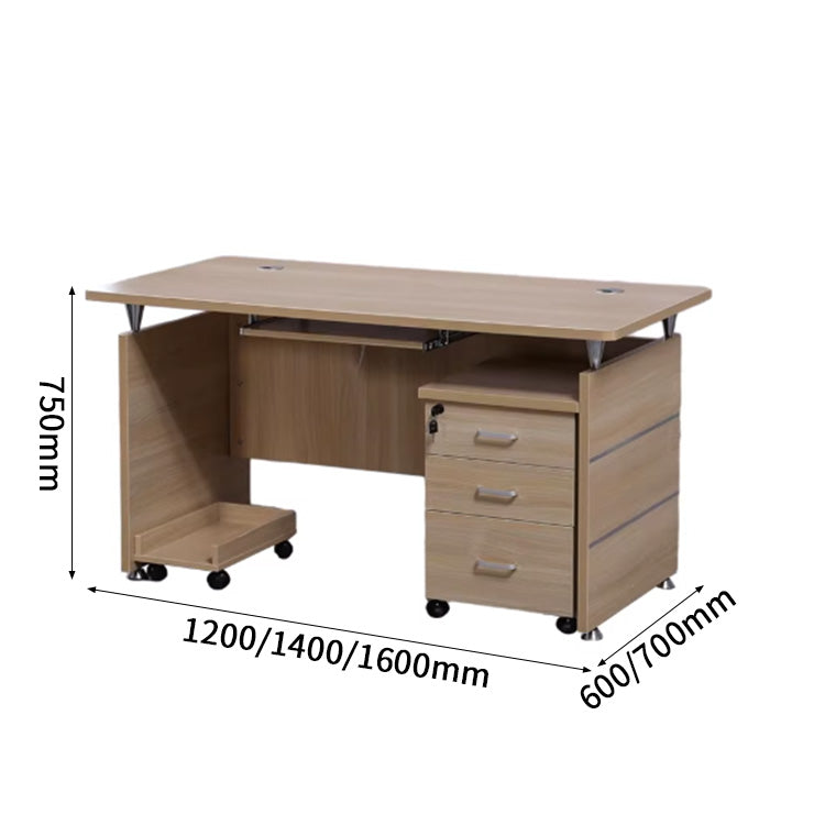 キーボードトレイ付き　キャスター付き　㍶収納　引き出し　オフィスデスク　事務用デスク　学習机　ワークデスク　木目調　カスタマイズ可能　BGZ-C023