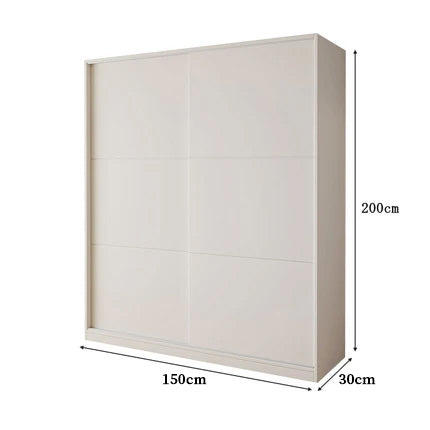 クローゼット　壁面収納　ワードローブ　洋服収納　多段式　分類収納　大容量　掛ける収納　たたむ収納　引き違い戸　上置き収納　サイド収納棚　物干し竿　ミニマル　実用　カスタマイズ可能　YG-C033