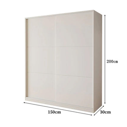 クローゼット　壁面収納　ワードローブ　洋服収納　多段式　分類収納　大容量　掛ける収納　たたむ収納　引き違い戸　上置き収納　サイド収納棚　物干し竿　ミニマル　実用　カスタマイズ可能　YG-C033