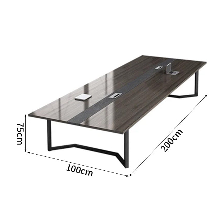 幅広　配線ボックス　厚い天板　エコ板材　スチールフレーム　安定性　テーブル　会議テーブル　ミーティング　木目調　落ち着き　シンプル　カスタマイズ可能　HYZ-C079　chickagu