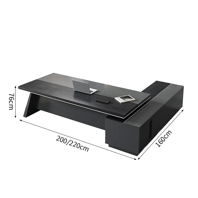 デスク　社長机　ファッション　効率　L字型　プライバシー　幕板付き　静音スライドレール　広々　LBZ-2189