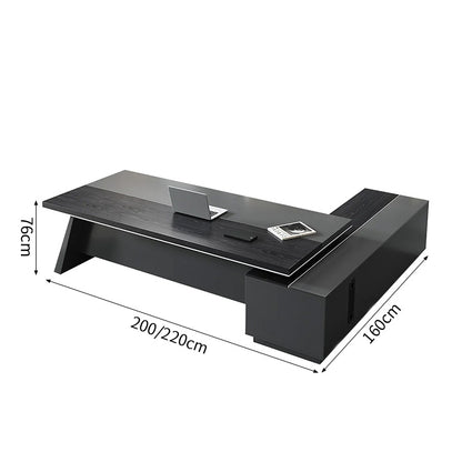 デスク　社長机　ファッション　効率　L字型　プライバシー　幕板付き　静音スライドレール　広々　LBZ-2189