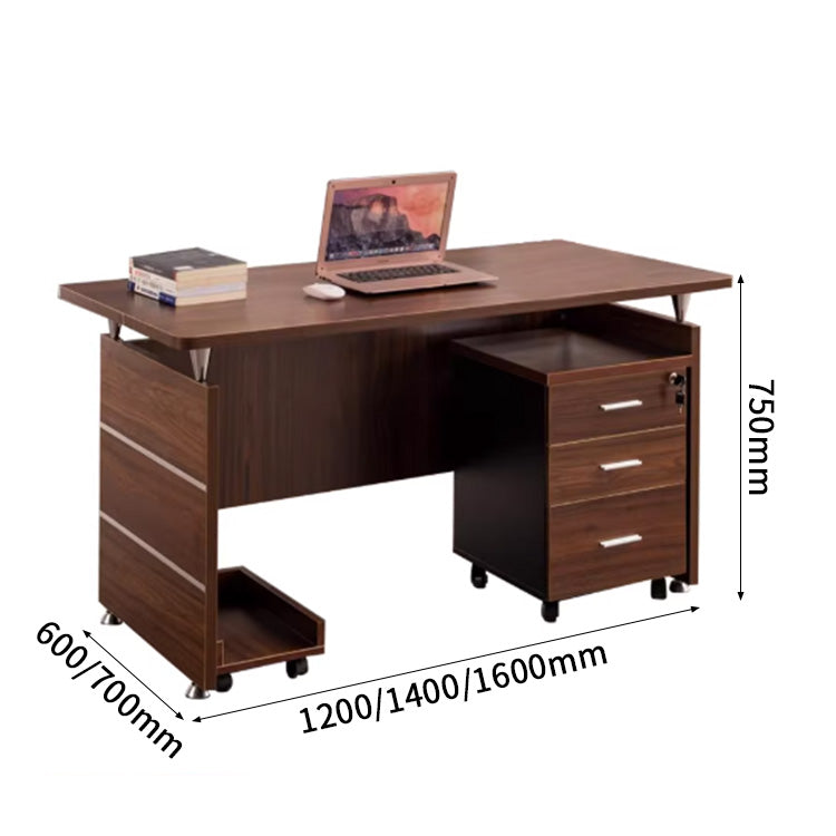キーボードトレイ付き　キャスター付き　㍶収納　引き出し　オフィスデスク　事務用デスク　学習机　ワークデスク　木目調　カスタマイズ可能　BGZ-C023