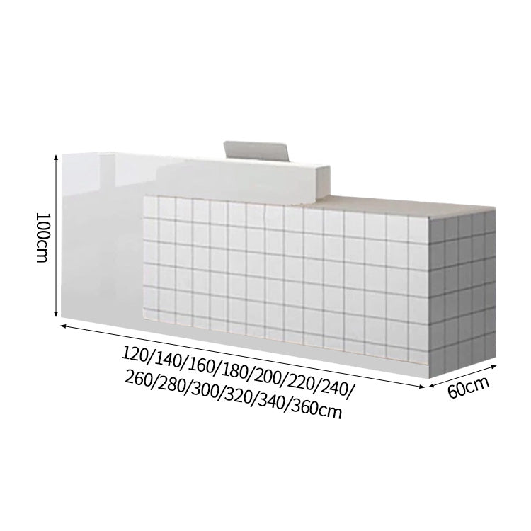 大容量収納　店舗用　受付カウンター　カウンタテーブル　受付台　オフィス受付　エントランス受付　ホワイト　カスタマイズ可能　JDT-C024