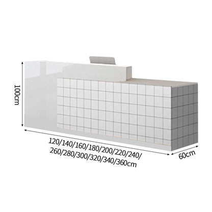 大容量収納　店舗用　受付カウンター　カウンタテーブル　受付台　オフィス受付　エントランス受付　ホワイト　カスタマイズ可能　JDT-C024