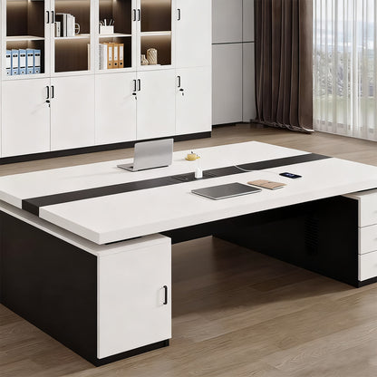 オフィスデスク　ワークデスク　パソコンデスク　デスク　会社用　エコ素材  パネル　配線孔　キャビネット　シンプル　BGZ-C105