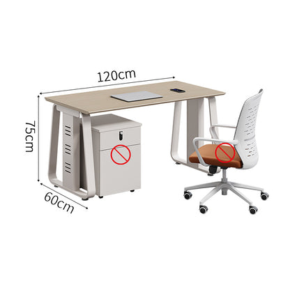 作業机　事務机　木製オフィスデスク　パーティション　サイドキャビネット　エコ板材　オフィスデスク　クリーム系　木目調　SL-BGZ-040