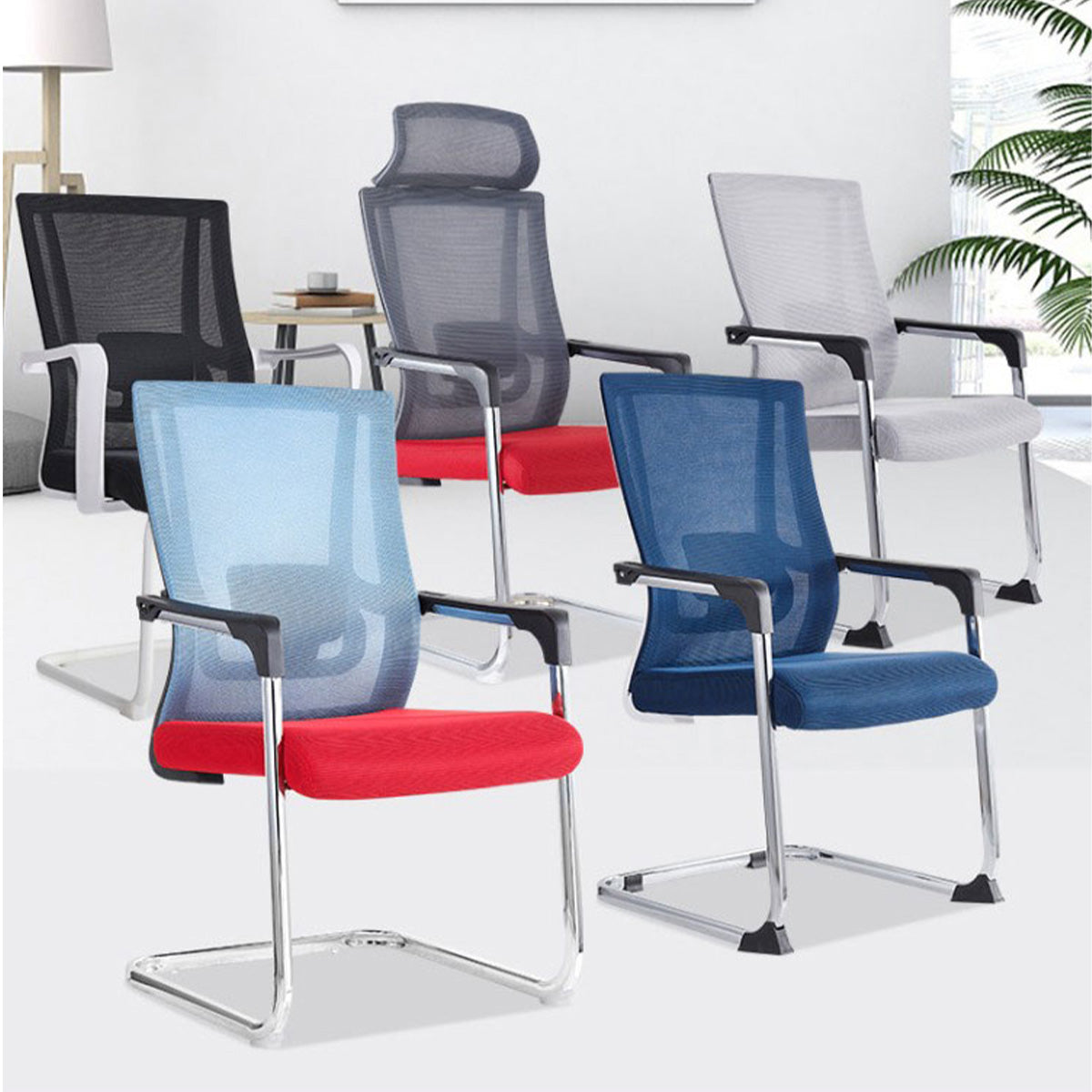 ワークチェア　チェア　人間工学　高反発ウレタンフォーム　アーチ型脚部　広いヘッドレスト　ナイロン構造　金属脚　落ち着いた　メッシュ素材　BGY-S093