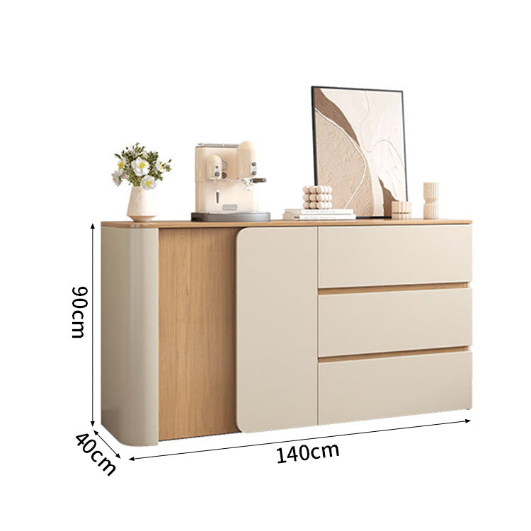 ホーム収納家具　サイドボード　キッチンボード　食器棚　キャビネット　ワークトップ　Ｒ加工　スライドレール　引き出し付き　分類収納　耐荷重　カスタマイズ可能　SNG-C082
