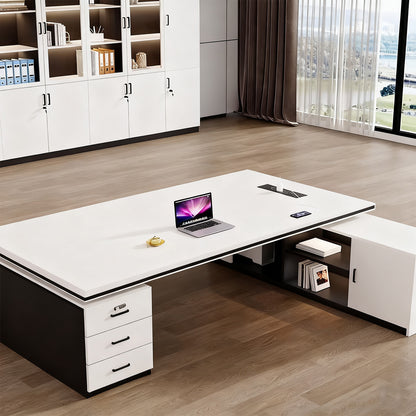 オフィスデスク　ワークデスク　パソコンデスク　デスク　会社用　エコ素材  パネル　配線孔　キャビネット　シンプル　BGZ-C105