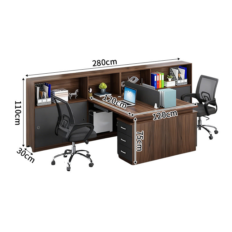 事務机　高級オフィスデスク　大容量収納　収納付きデスク　パーティション　サイドキャビネット　キーボードトレイ　エコ板材　配線穴　オフィスデスク　SL-BGZ-017