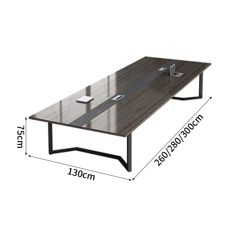 幅広　配線ボックス　厚い天板　エコ板材　スチールフレーム　安定性　テーブル　会議テーブル　ミーティング　木目調　落ち着き　シンプル　カスタマイズ可能　HYZ-C079　chickagu