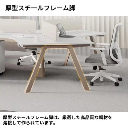 オフィスデスク　ワークデスク　パソコンデスク　作業机　可動式キャビネット　エコ素材　パーテーション付き　防音　かキー色　ブラック　ホワイト　カスタマイズ可能　BGZ-S102