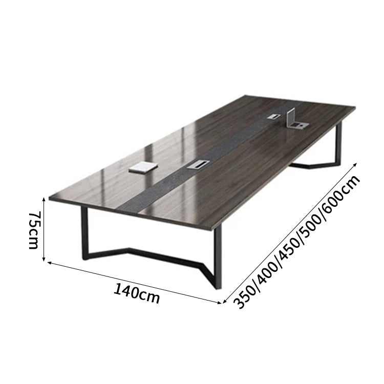 幅広　配線ボックス　厚い天板　エコ板材　スチールフレーム　安定性　テーブル　会議テーブル　ミーティング　木目調　落ち着き　シンプル　カスタマイズ可能　HYZ-C079　chickagu