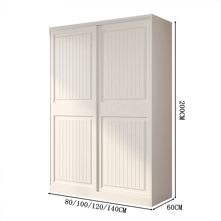 クローゼット　壁面収納　服　収納　ワードローブ　エコ板材　安全無臭　大容量　多エリア　分類収納　引き違い戸　ハンガーバー　引き出し　ミニマル　実用的　使い勝手　YG-C014