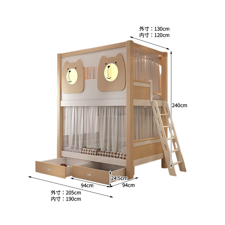 二段ベッド　子供用ベッド　子供用二段ベッド　収納付きベッド　エコ素材　滑り止め付き踏板　大容量収納　見せる収納　高床式収納　シンプル　ナチュラル　カスタマイズ　SCC-C102