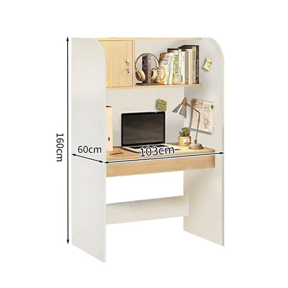 自習室用デスク　事務机　パネルデスク　研修用　集中力向上　本棚付き　オフィスデスク　パネル付き　Ｒ加工　木目調　BGZ-T142