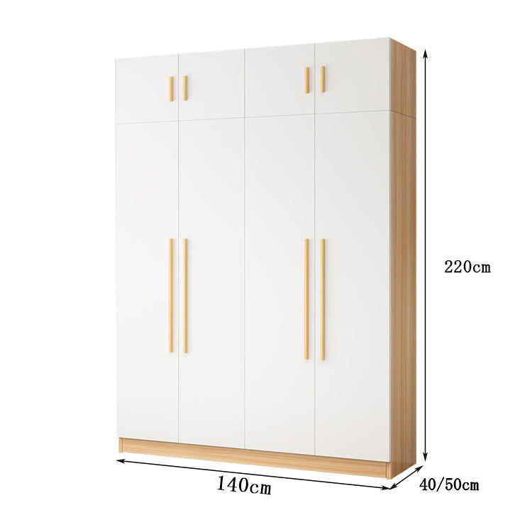 クローゼット　壁面収納　洋服収納　ワードローブ　多目的　大容量　分類収納　エコ板材　物干し竿　天然木　厚み　幕板　簡素　穏やか　実用　YG-C032