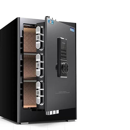 金庫　スチール金庫　業務用　焼付塗装　指紋認証　パスワード解錠　モバイル通知機能　通報機能　プッシュンつまみ　遠隔解錠　ブラック　ブラウン　BXG-010