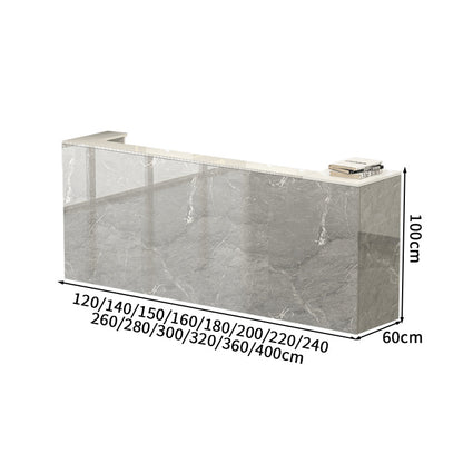 高級感　キーボードトレイ付き　ホワイト　カスタマイズ可能　受付カウンター　レジカウンター　カウンター　受付台　カスタマイズ可能　JDT-S044