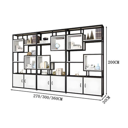 収納棚　オフィスシェルフ　リビングシェルフ　本棚　メラミン化粧板　分類収納　カスタマイズ可能　扉付き収納　SNG-C040