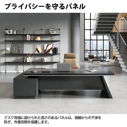 デスク　社長机　ファッション　効率　L字型　プライバシー　幕板付き　静音スライドレール　広々　LBZ-2189