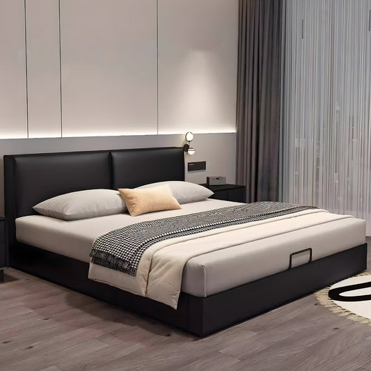 跳ね上げベッド　収納付きベッド　ベッド下収納　ダブルベッド　ベッド　二人用　自宅用　ウレタンフォーム　天然木　ブラクラ　カスタマイズ可能　BED-S026