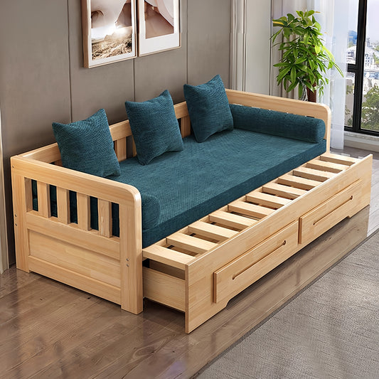 ソファー　ベッド　ソファーベッド　収納　引き出し　すのこ　天然パイン材　ゆとり　角丸加工　丸み　キャスター付き　コンパクト　使い勝手　カスタマイズ可能　SNSF-C058