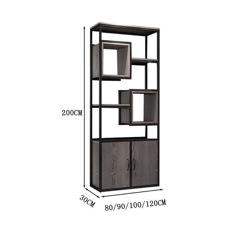 収納棚　オフィスシェルフ　リビングシェルフ　本棚　メラミン化粧板　分類収納　カスタマイズ可能　扉付き収納　SNG-C040