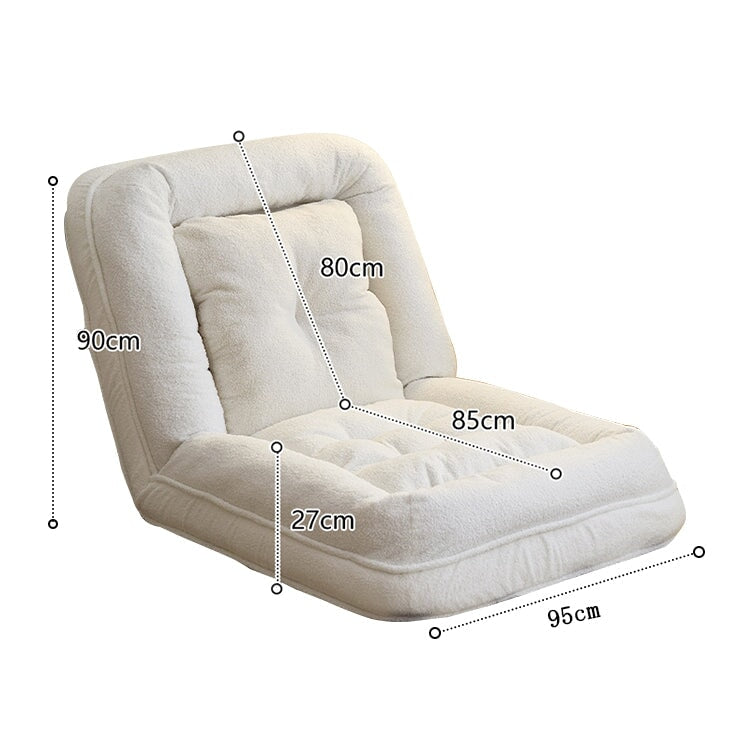 リクライニングチェア　座椅子　フリース生地　高密度ウレタンフォーム　シリコンフィル　スタイル切り替え可能　2人掛け　クッション付き　洗い替え可能　ベージュ　chickagu
