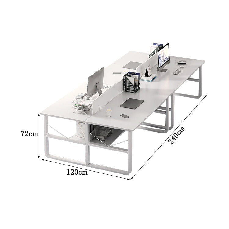 オフィスデスク　デスク　ワークデスク　作業用　事務所　トップパネル　プライバシー配慮　広い天板　スチールフレーム　収納ラック　厚み　耐久性　簡素　モダン　ホワイト　BGZ-C066　CHICKAGU