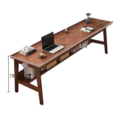 デスク　オフィスデスク　学習机　事務机　長机　収納棚　木製　二人掛け　ウォルナット　ナチュラル　シンプル　BGZ-167 